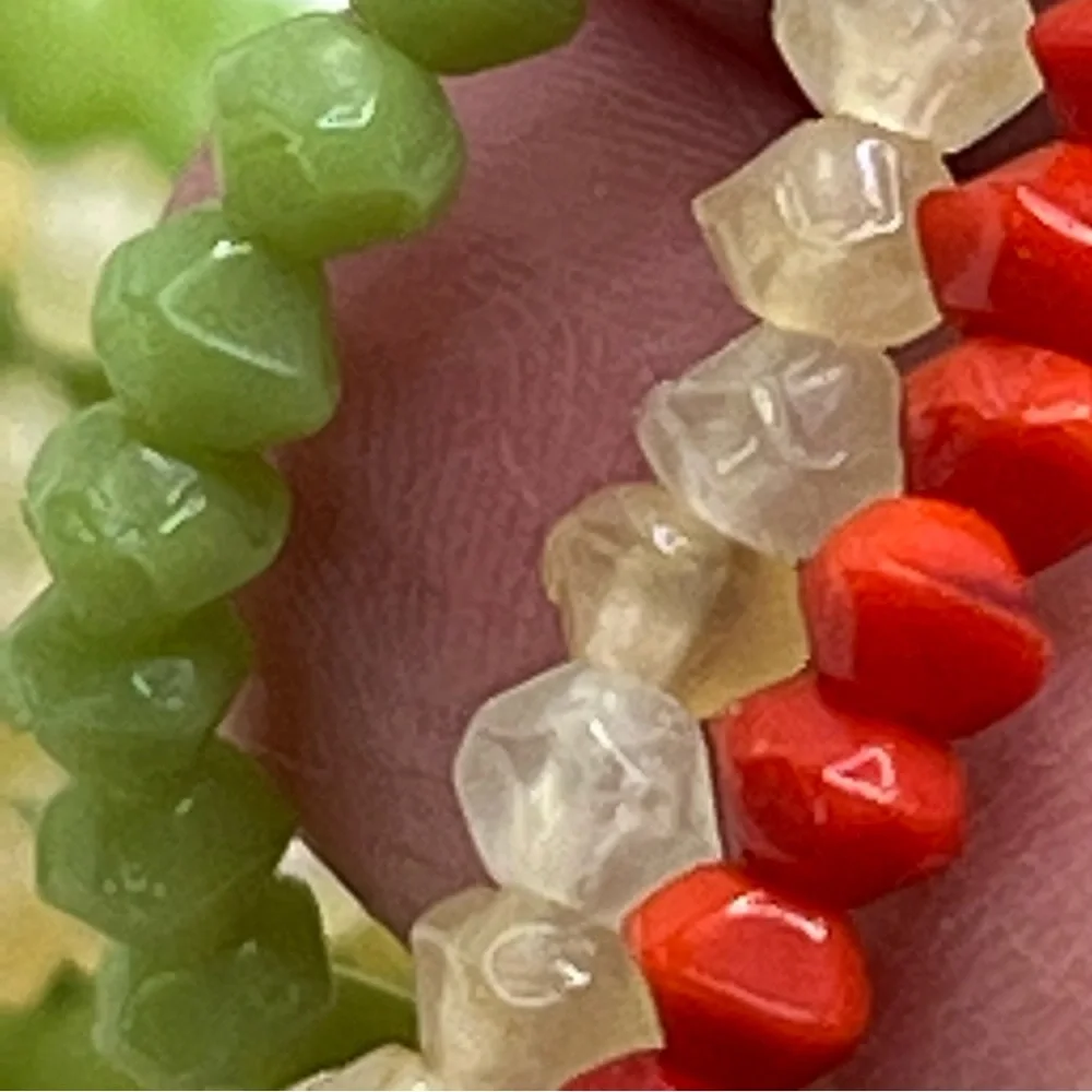 3 Vintage Glass Bead Multi Strand Necklaces marked Japan